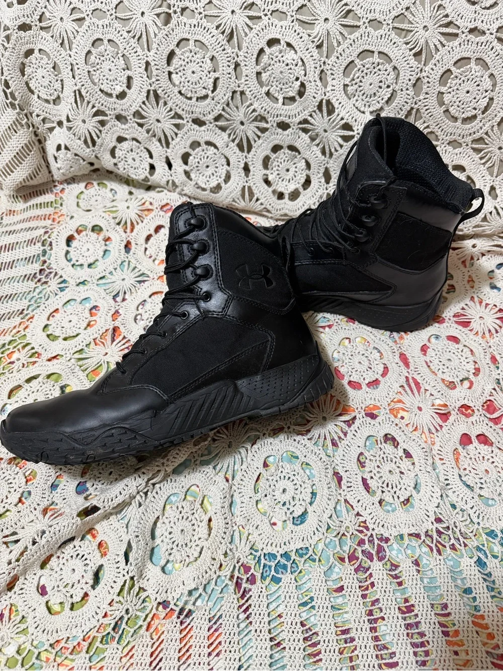 Under Armour Black Lace-Up Tactical Boots